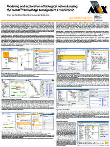 Modeling and exploration of biological networks using TM the BioXM Knowledge Management Environment Hilmar Ilgenfritz, Wenzel Kalus, Klaus Heumann and Sascha Losko  Biomax Informatics AG