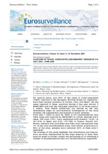 Eurosurveillance - View Article  HOME Page 1 of 6