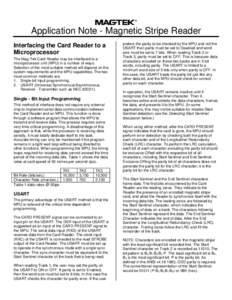 Application Notes - Magnetic Stripe Reader