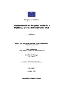 European Commission  Assessment of the Required Share for a Stable EU Electricity Supply until 2050 Final Report