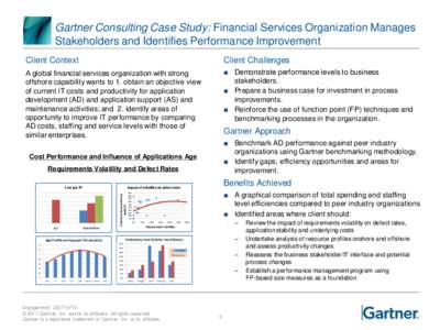 Gartner Consulting Case Study: Financial Services Organization Manages Stakeholders and Identifies Performance Improvement Client Context Client Challenges