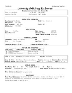 (TURF53-02)  Site Description Page 1 of 8 University of GA Coop Ext Service Trial ID: Turf53-02