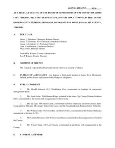 AGENDA ITEM NO.  G-1c AT A REGULAR MEETING OF THE BOARD OF SUPERVISORS OF THE COUNTY OF JAMES CITY, VIRGINIA, HELD ON THE 8TH DAY OF JANUARY 2008, AT 7:00 P.M. IN THE COUNTY