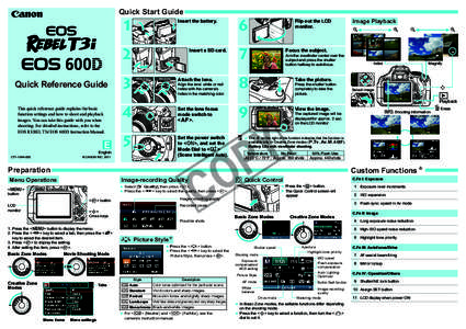 Quick Start Guide Insert the battery. 1 2 Quick Reference Guide