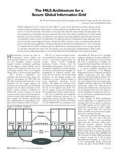 The MILS Architecture for a Secure Global Information Grid Dr. W. Scott Harrison, Dr. Nadine Hanebutte, Dr. Paul W. Oman, and Dr. Jim Alves-Foss