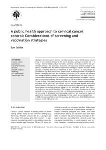 Cancer / Clinical medicine / Health / Infectious causes of cancer / RTT / Gynaecological cancer / Papillomavirus / Vaccines / HPV vaccines / Cervical cancer / Human papillomavirus infection / Cervical screening
