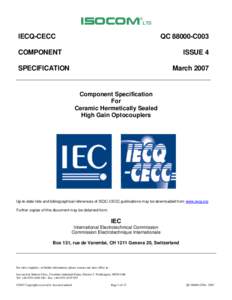 ISOCOM LTD ® IECQ-CECC  QC[removed]C003
