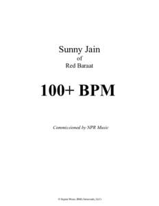 Sunny Jain of Red Baraat 100+ BPM Commissioned by NPR Music