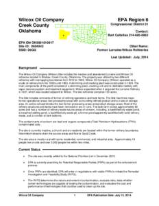 Chemistry / Pollution / 96th United States Congress / Superfund / Agency for Toxic Substances and Disease Registry / National Priorities List / Oil refinery / Soil contamination / Gasoline / Environment / Hazardous waste / United States Environmental Protection Agency