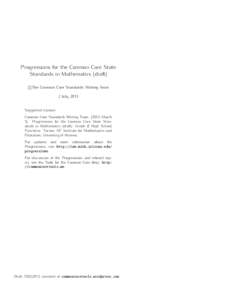 Math Progressions - Functions 8-12