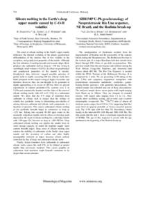 724  Goldschmidt Conference Abstracts Silicate melting in the Earth’s deep upper mantle caused by C-O-H