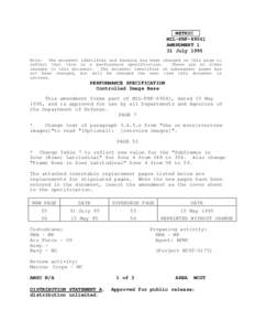 METRIC MIL-PRF[removed]AMENDMENT 1 31 July 1995 Note: The document identifier and heading has been changed on this page to reflect that this is a performance specification.