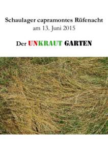 Schaulager capramontes Rüfenacht am 13. Juni 2015 Der unkraut garten 