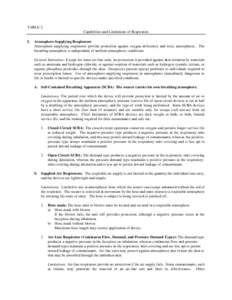 TABLE 2. Capabilities and Limitations of Respirators I. Atmosphere-Supplying Respirators Atmosphere-supplying respirators provide protection against oxygen deficiency and toxic atmospheres. The