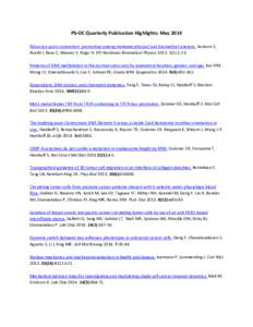 PS-OC Quarterly Publication Highlights: May 2014 Advocacy spurs innovation: promoting synergy between physical and biomedical sciences. Samson S, Acerbi I, Baas C, Weaver V, Rugo H. EPJ Nonlinear Biomedical Physics 2013.