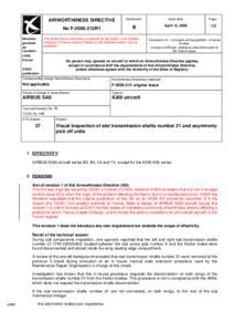 Airworthiness Directive / Airbus / Leading edge slats / Airworthiness / A300 / Aviation / Aircraft / Type certificate