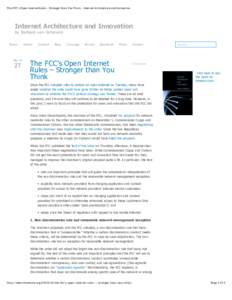The FCC’s Open Internet Rules – Stronger than You Think – Internet Architecture and Innovation