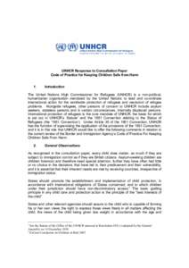 UNHCR Response to Consultation Paper  Code of Practice for Keeping Children Safe from Harm  1.   Introduction 