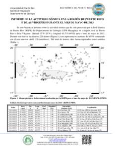 RED SISMICA DE PUERTO RICO  Universidad de Puerto Rico Recinto de Mayagüez Departamento de Geología