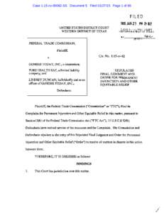 Case 1:15-cv[removed]SS Document 5 Filed[removed]Page 1 of 86  FILED 2015 JAN 27 PH 2: 02 UNITED STATES DISTRICT COURT WESTERN DISTRICT OF TEXAS