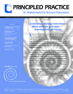 PRINCIPLED PRACTICE In Mathematics & Science Education NATIONAL CENTER FOR IMPROVING STUDENT LEARNING & ACHIEVEMENT IN MATHEMATICS & SCIENCE ARTICLES “Real World” Evolutionary Biology: