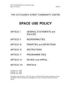 THE 519 CHURCH STREET COMMUNITY CENTRE