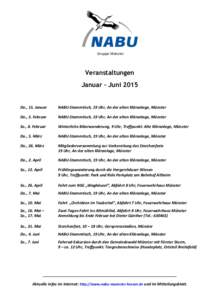 Gruppe Münster  Veranstaltungen Januar – Juni[removed]Do., 15. Januar