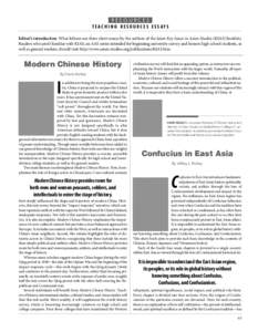 RESOURCES TEACHING RESOURCES ESSAYS Editor’s introduction: What follows are three short essays by the authors of the latest Key Issues in Asian Studies (KIAS) booklets. Readers who aren’t familiar with KIAS, an AAS s