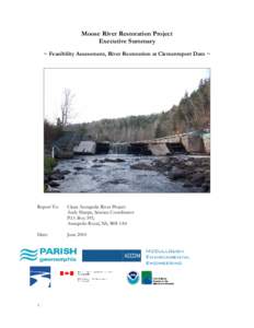 Clementsport /  Nova Scotia / Reservoir / Fish ladder / Dams / Hydraulic engineering / Civil engineering