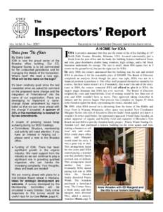 The  Inspectors’ Report VOL 16 NO 3 FALL[removed]Notes from The Chair