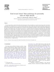 Kind toward whom? Mate preferences for personality traits are target specific