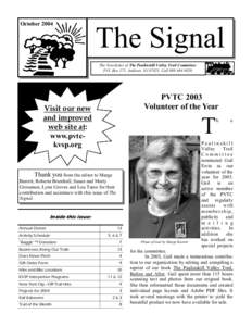 The Signal - October 2004, Page 1  October 2004 The Signal The Newsletter of The Paulinskill Valley Trail Committee: