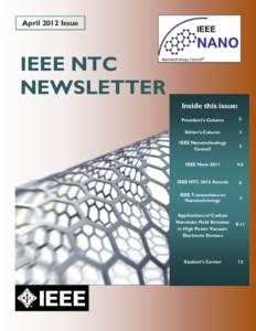 April 2012 Issue  IEEE NTC NEWSLETTER Inside this issue: President’s Column