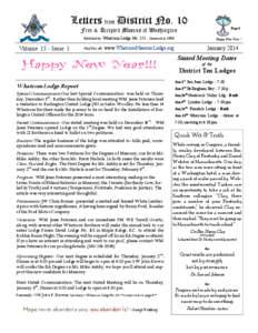 Letters from District No. 10 Page 1 Free & Accepted Masons of Washington Published by: Whatcom