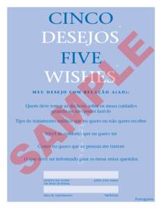 Cinco Desejos five WISHES  LE