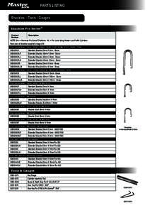 Master Lock Locksmith Parts Listing