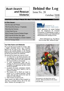 Bush Search and Rescue Victoria Behind the Log Issue No. 28