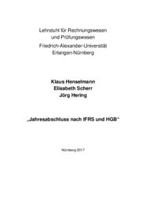 Lehrstuhl für Rechnungswesen und Prüfungswesen Friedrich-Alexander-Universität Erlangen-Nürnberg  Klaus Henselmann