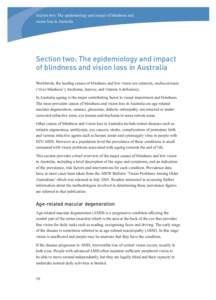 Section two: The epidemiology and impact of blindness and vision loss in Australia Section two: The epidemiology and impact of blindness and vision loss in Australia Worldwide, the leading causes of blindness and low vis