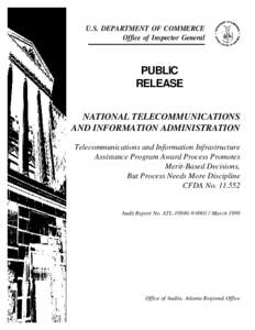 U.S. DEPARTMENT OF COMMERCE Office of Inspector General PUBLIC RELEASE NATIONAL TELECOMMUNICATIONS