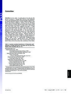 Correction  EVOLUTION. For the article ‘‘A proboscidean from the late Oligocene of Eritrea, a ‘missing link’ between early Elephantiformes and Elephantimorpha, and biogeographic implications,’’