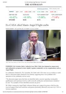 [removed]Ex-CASA chief blasts Angel Flight curbs | The Australian THE AUSTRALIAN STOCK QUOTES