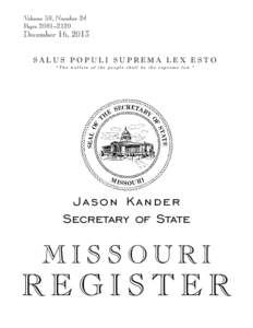 Missouri Secretary of State: Register