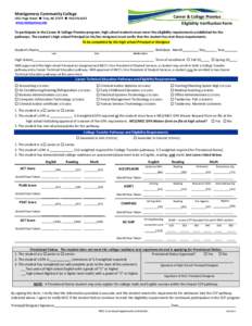 Montgomery Community College  Career & College Promise Eligibility Verification Form[removed]Page Street  Troy, NC 27371  [removed]