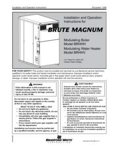 Installation and Operation Instructions  Docyment 1246 Installation and Operation Instructions for