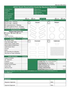 EffectiveJMAA Room Reservation Form for Business Partners Contact Name: Company: Event: