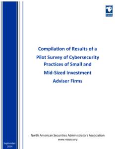      Compilation of Results of a   Pilot Survey of Cybersecurity 