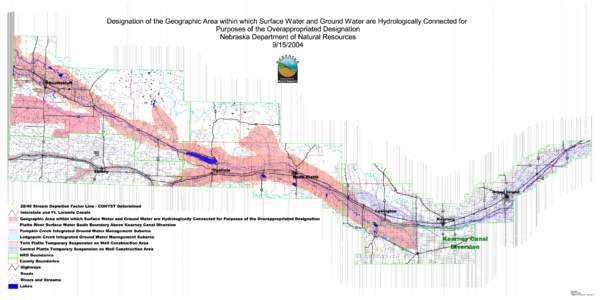 Designation of the Geographic Area within which Surface Water and Ground Water are Hydrologically Connected for Purposes of the Overappropriated Designation Nebraska Department of Natural Resources ?Á Ij