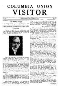 COLUMBIA UNION  VISITOR Vol. 33  Mount Vernon, Ohio, October 4, 1928