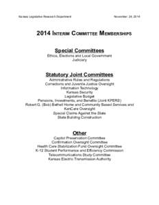 2014 Interim Committee Memberships